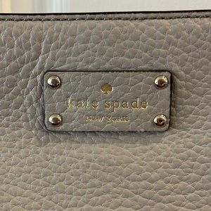 Kate Spade pebbled leather crossbody Gray gold tone accents